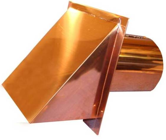 copper dryer wall vent with air flapper