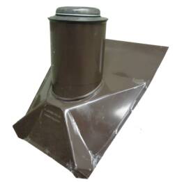 brown coated metal roof pipe boot with adjustable top