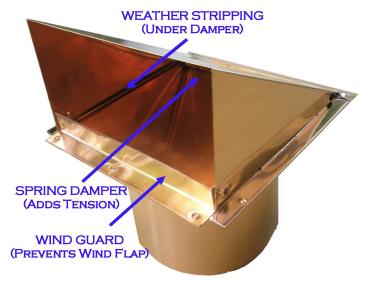 copper wind defender wind blocking side wall vent cap