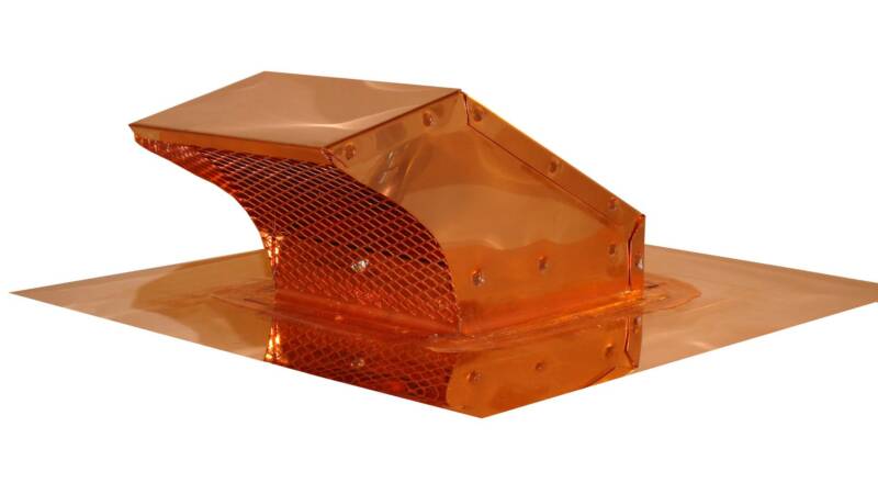 copper roof range exhaust cap with flapper